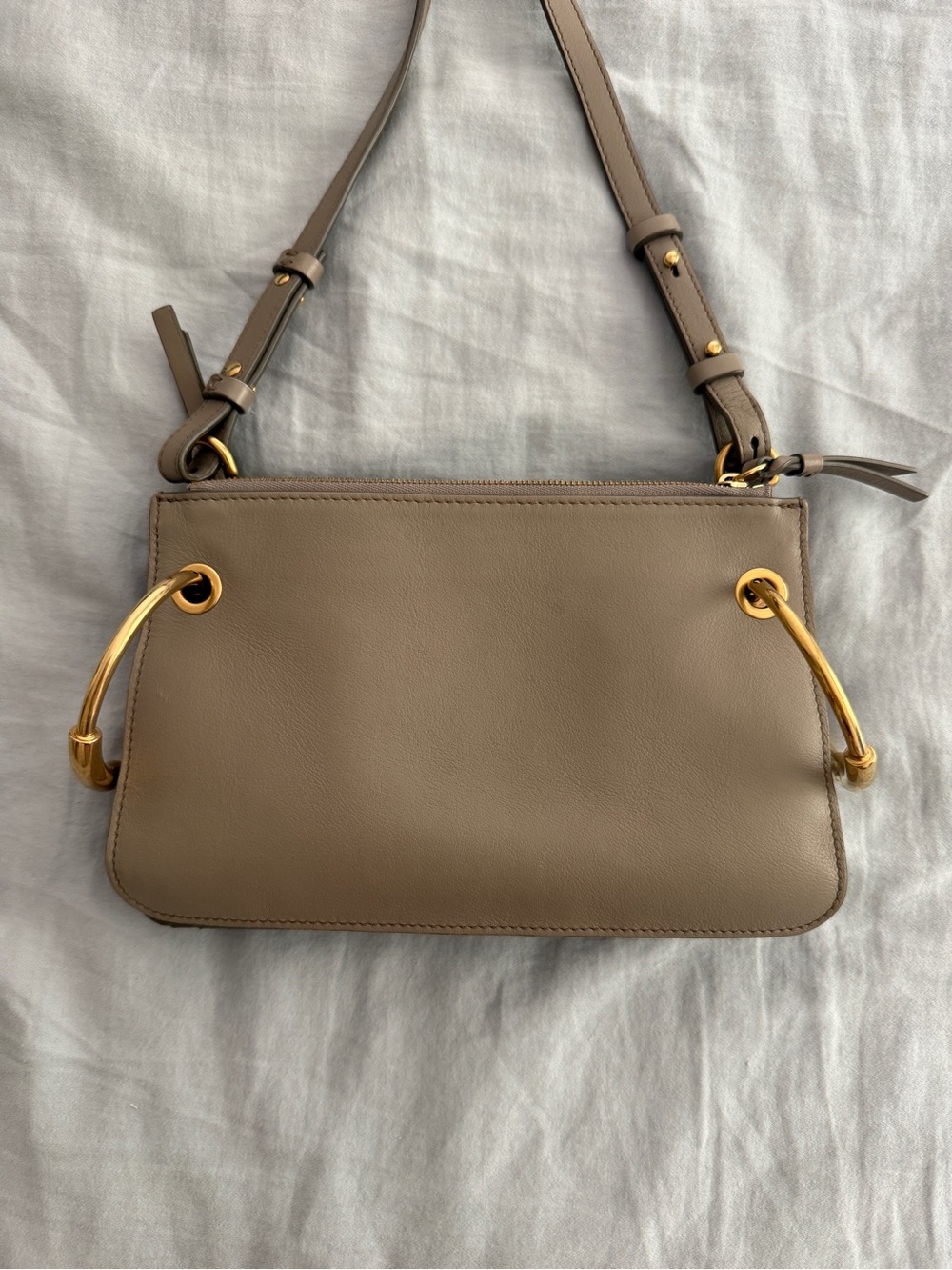 CHLOÉ Small 'Roy' Motty Grey Leather Shoulder Bag AUTHENTIC - Picture 5 of 10